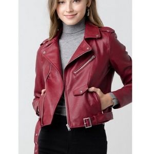 Love Tree Faux Leather Jacket